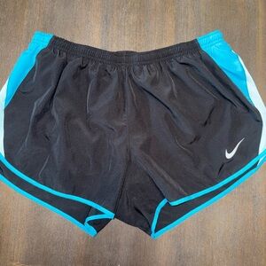 Nike Women's Black Shorts with Blue Accents